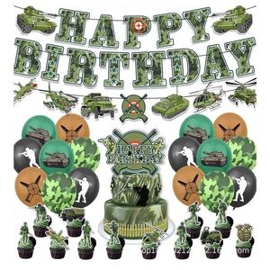 Camouflage Army Birthday Party Supplies Set